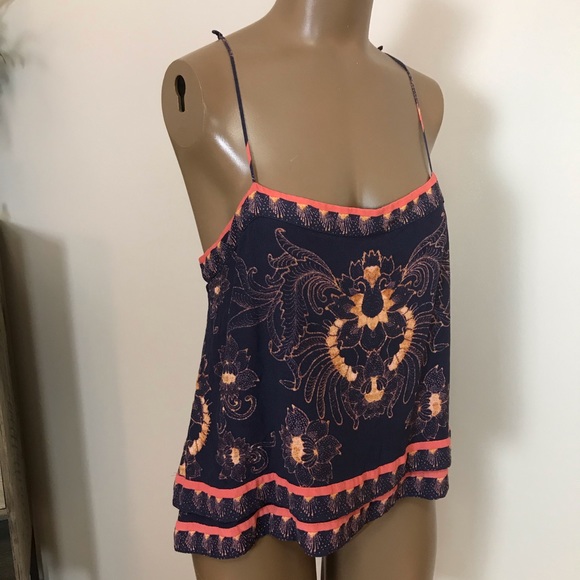 Free People Tops - FREE PEOPLE Silk BOHEMIAN Camisole TANK TOP  L